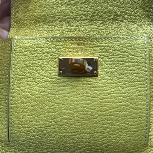 Hermes yellow Kelly go  Leather Wallet stamp Y - Picture 3 of 5